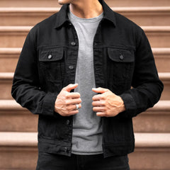 Denim Trucker Jacket | Pitch Black