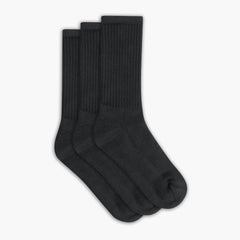 Men's Cotton Crew Sock | Charcoal 3-Pack