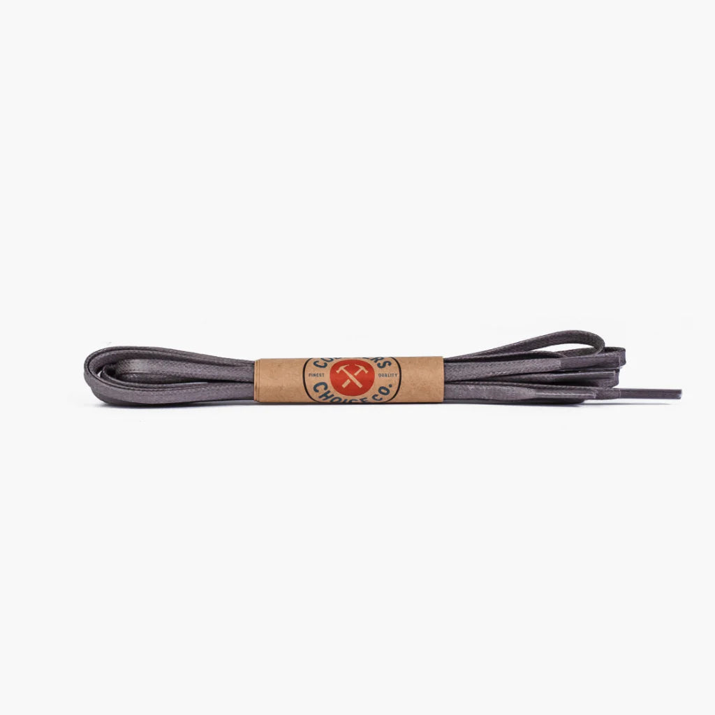 Flat Waxed Cotton Laces | Grey
